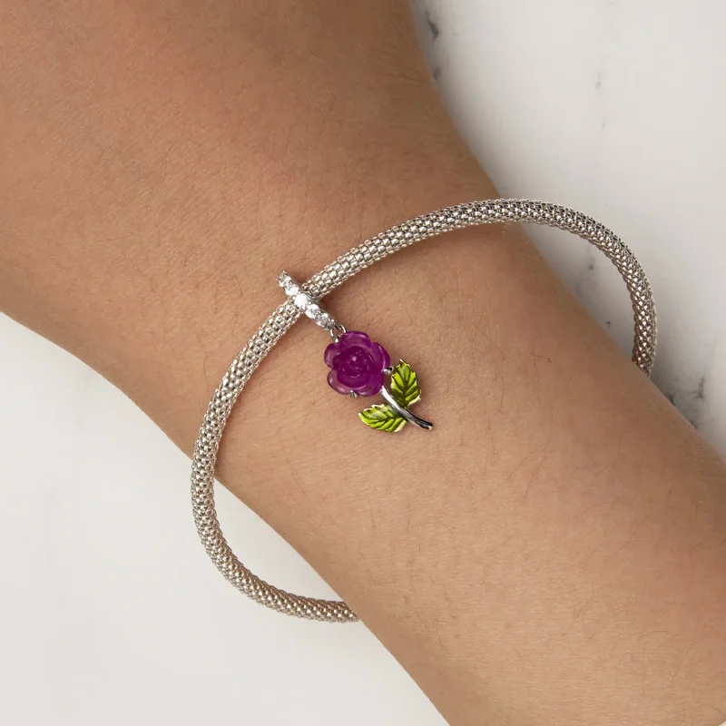 (bilde for) Pandora Style Crystal Rose Dangle - BSC824-VT - Vis 6