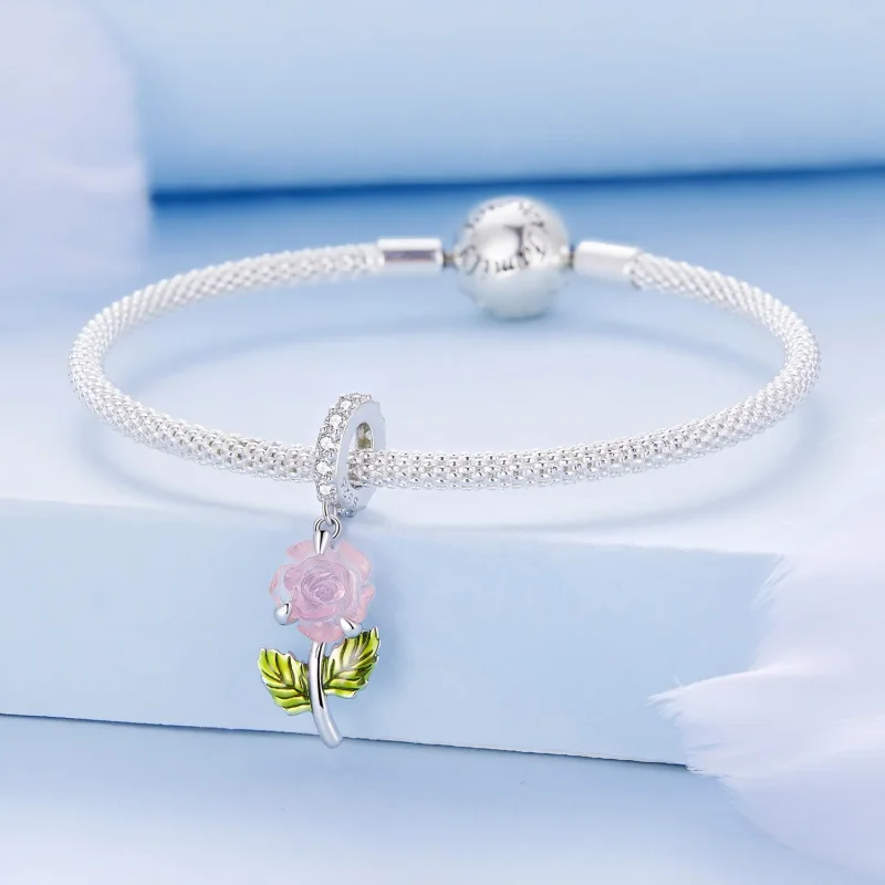 (bilde for) Pandora Style Crystal Rose Dangle - BSC824 - Vis 3