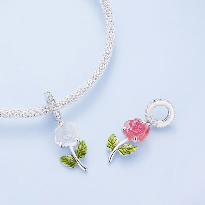 (bilde for) Pandora Style Crystal Rose Dangle - BSC824 - Vis 4