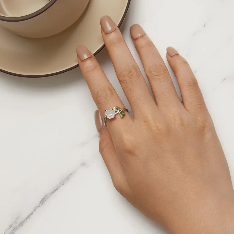 (bilde for) Pandora Style Crystal Rose Åpen Ring - BSR472-PKE - Vis 9