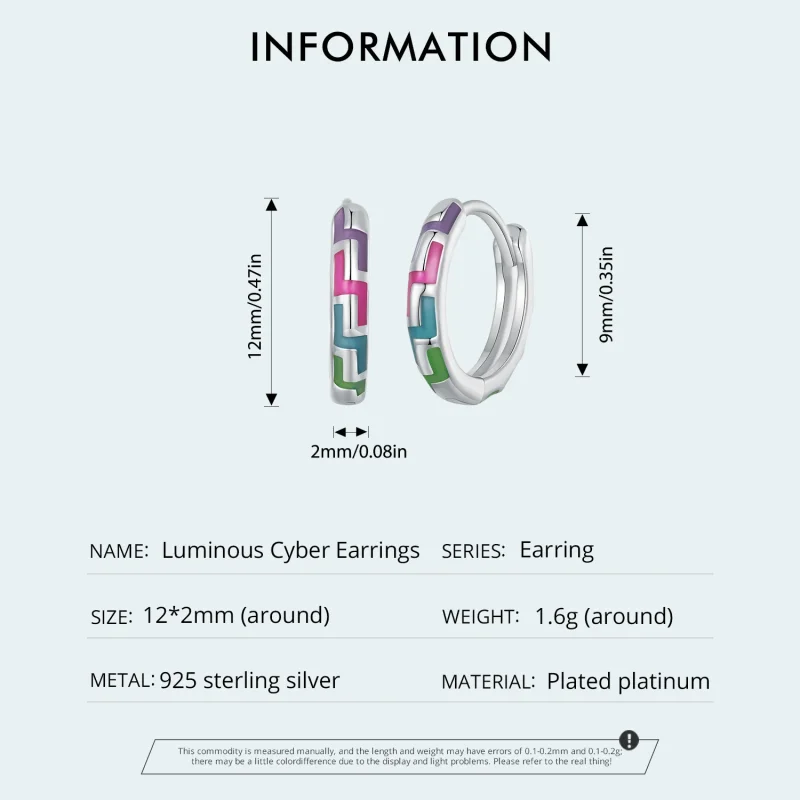 (bilde for) Pandora Style Cyber Luminous Hoop øredobber - SCE1645 - Vis 5
