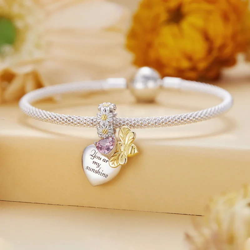 (bilde for) Pandora Style Daisy Bee Charm - BSC816 - Vis 3