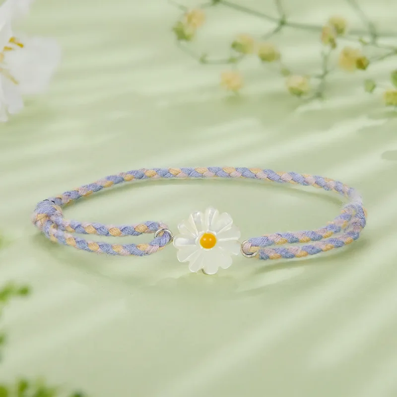 (bilde for) Pandora Style Daisy Cord Armbånd - SCB250 - Vis 2