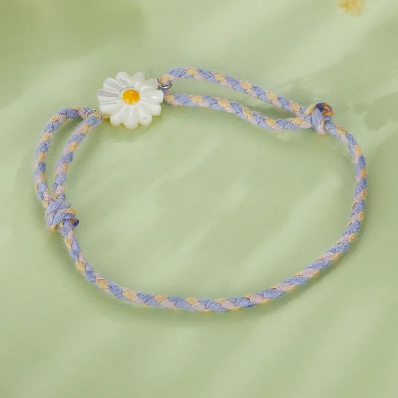 (bilde for) Pandora Style Daisy Cord Armbånd - SCB250 - Vis 4