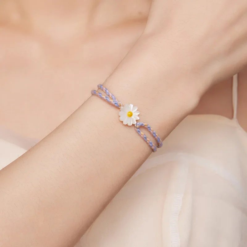 (bilde for) Pandora Style Daisy Cord Armbånd - SCB250 - Vis 5