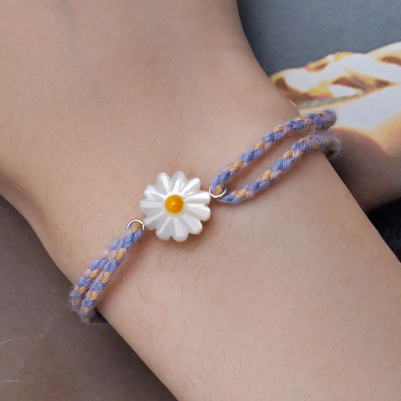 (bilde for) Pandora Style Daisy Cord Armbånd - SCB250 - Vis 7