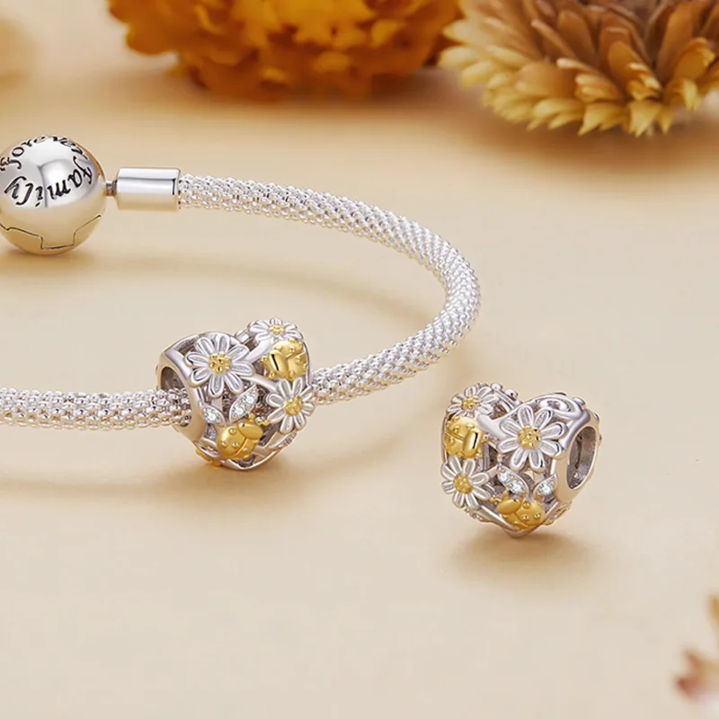 (bilde for) Pandora Style Daisy Ladybug Charm - BSC817 - Vis 4