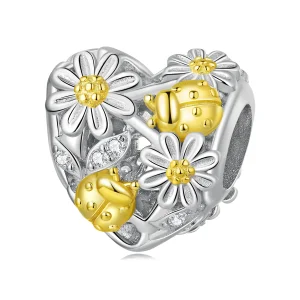 (bilde for) Pandora Style Daisy Ladybug Charm - BSC817