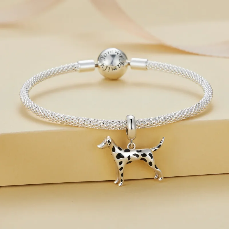 (bilde for) Pandora Style Dalmatian Dangle - BSC798 - Vis 2