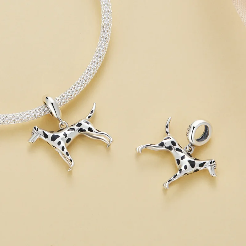 (bilde for) Pandora Style Dalmatian Dangle - BSC798 - Vis 4