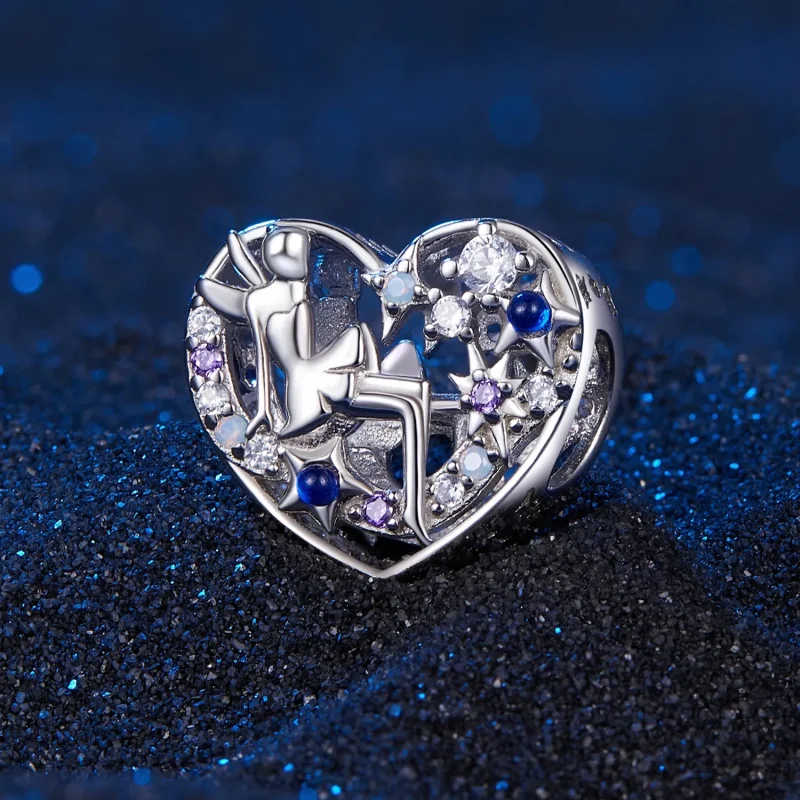 (bilde for) Pandora Style Day and Night Alf Heart Charm - SCC2553 - Vis 2