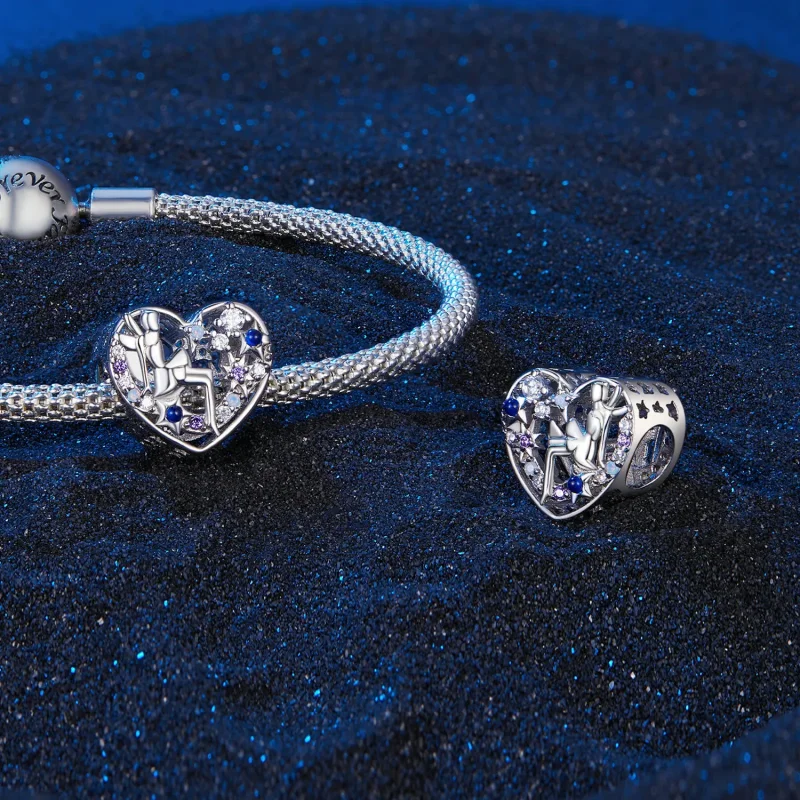(bilde for) Pandora Style Day and Night Alf Heart Charm - SCC2553 - Vis 4