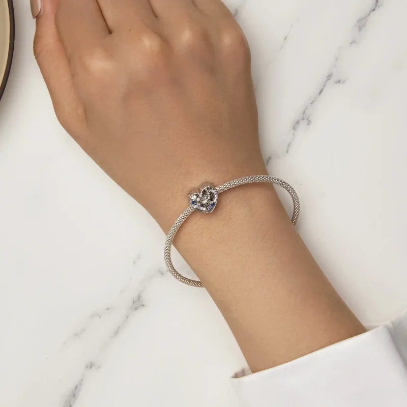 (bilde for) Pandora Style Day and Night Alf Heart Charm - SCC2553 - Vis 6