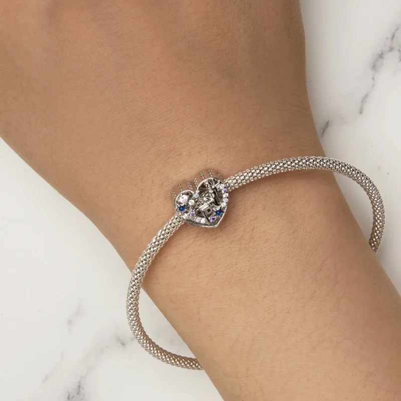 (bilde for) Pandora Style Day and Night Alf Heart Charm - SCC2553 - Vis 7