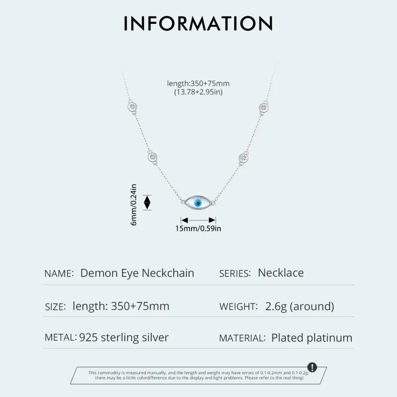 (bilde for) Pandora Style Devil's Eye Halskjede - SCN505 - Vis 4