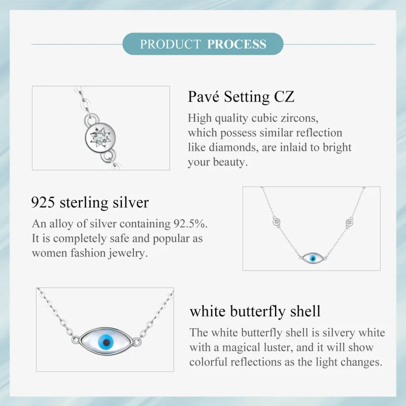 (bilde for) Pandora Style Devil's Eye Halskjede - SCN505 - Vis 6