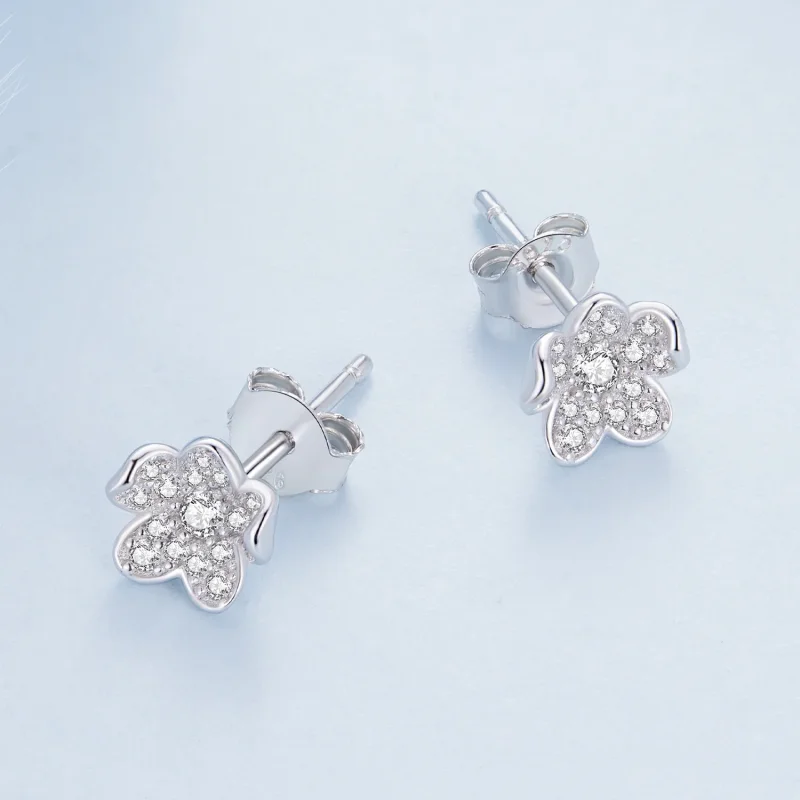 (bilde for) Pandora Style Diamantbelagte ørepynt med blomster - BSE855 - Vis 3