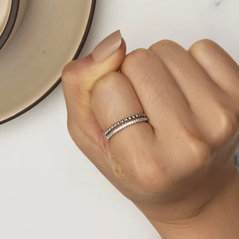 (bilde for) Pandora Style dobbeltlagsring - BSR463 - Vis 6