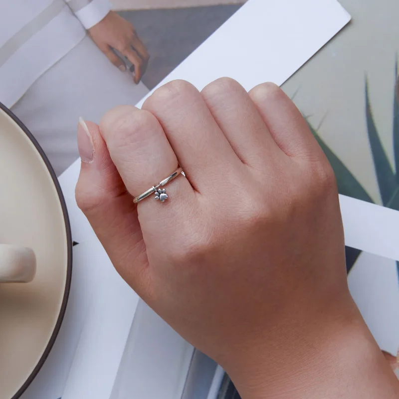 (bilde for) Pandora Style Dog Paw Ring - SCR892 - Vis 7