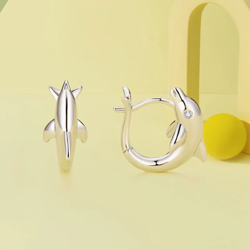 (bilde for) Pandora Style Dolphin Hoop øredobber - BSE881 - Vis 2
