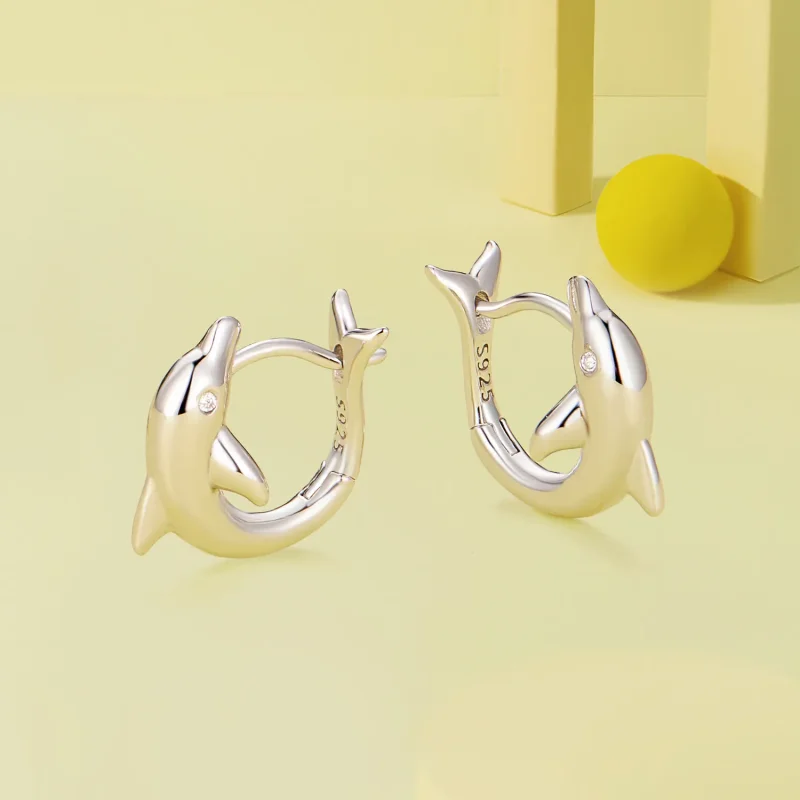 (bilde for) Pandora Style Dolphin Hoop øredobber - BSE881 - Vis 3
