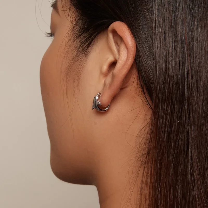 (bilde for) Pandora Style Dolphin Hoop øredobber - BSE881 - Vis 7