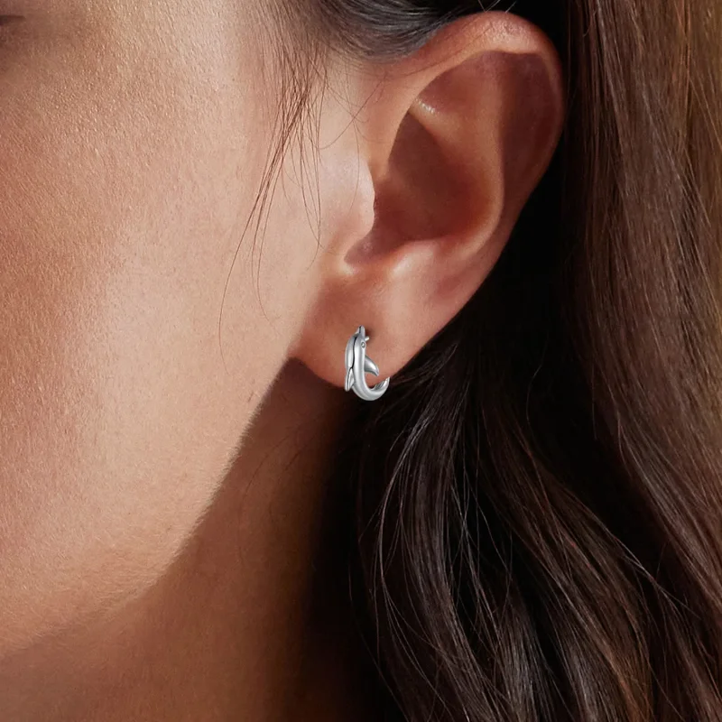 (bilde for) Pandora Style Dolphin Hoop øredobber - BSE881 - Vis 10