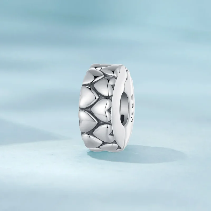 (bilde for) Pandora Style Double Hearts Clip - SCC2637 - Vis 2