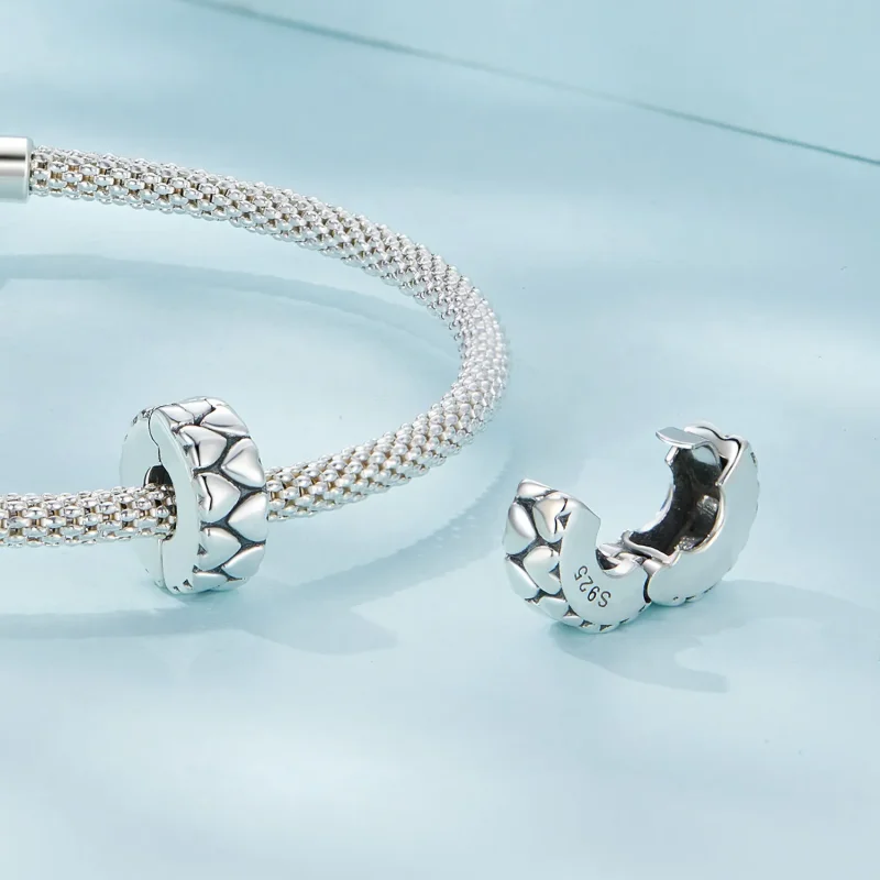 (bilde for) Pandora Style Double Hearts Clip - SCC2637 - Vis 4