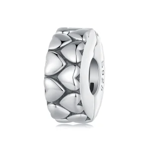 (bilde for) Pandora Style Double Hearts Clip - SCC2637
