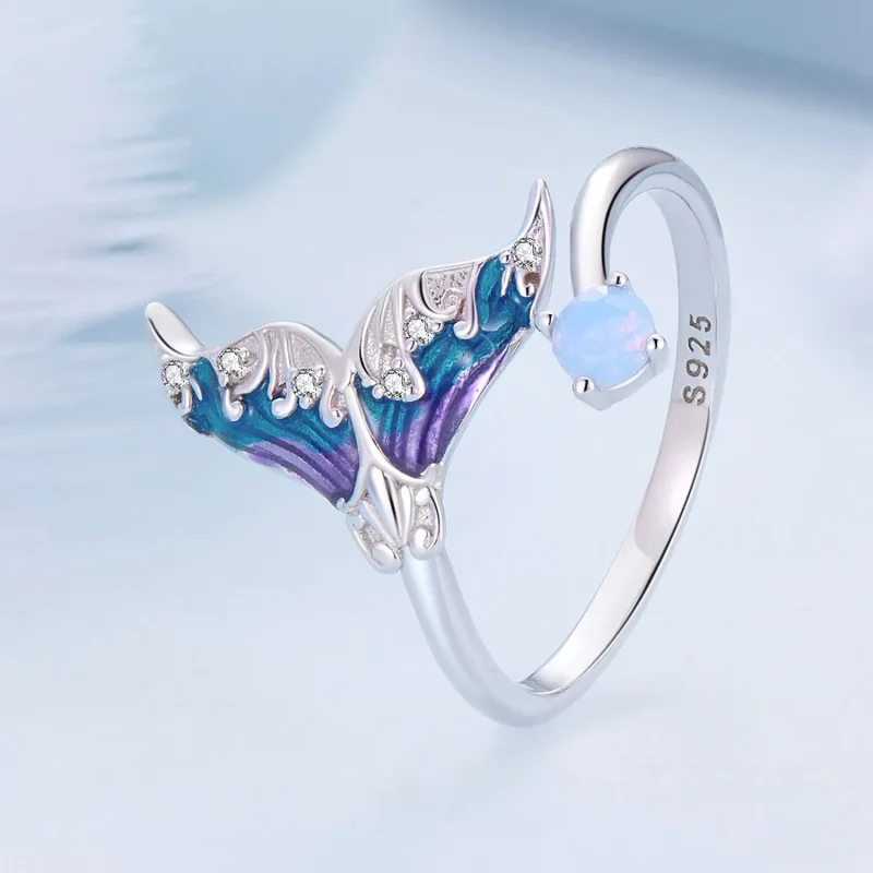 (bilde for) Pandora Style Dream Mermaid Open Ring - BSR494-E - Vis 2