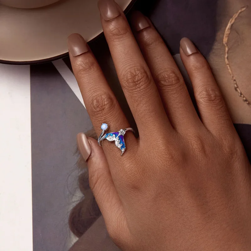 (bilde for) Pandora Style Dream Mermaid Open Ring - BSR494-E - Vis 5