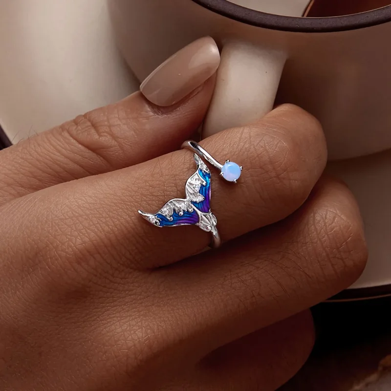 (bilde for) Pandora Style Dream Mermaid Open Ring - BSR494-E - Vis 6