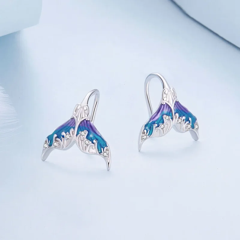(bilde for) Pandora Style Dreamman Mermaid Tail Stud øredobber - BSE921 - Vis 2