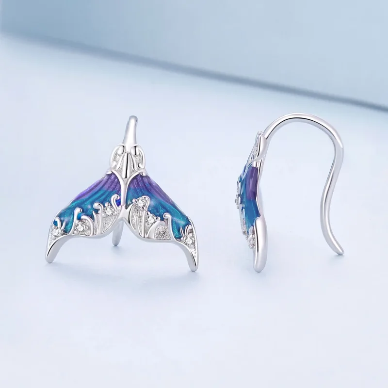 (bilde for) Pandora Style Dreamman Mermaid Tail Stud øredobber - BSE921 - Vis 3