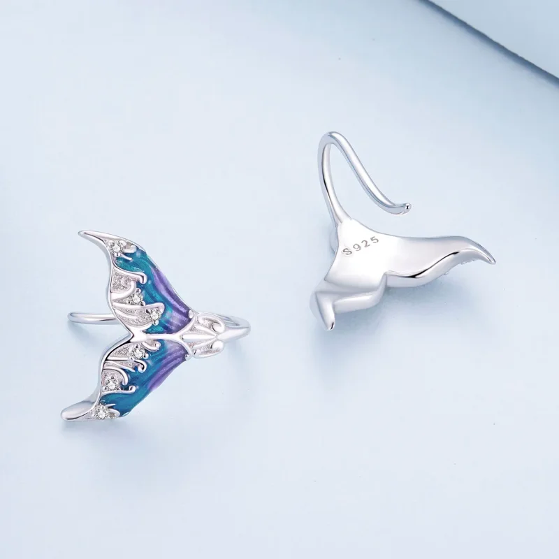 (bilde for) Pandora Style Dreamman Mermaid Tail Stud øredobber - BSE921 - Vis 4