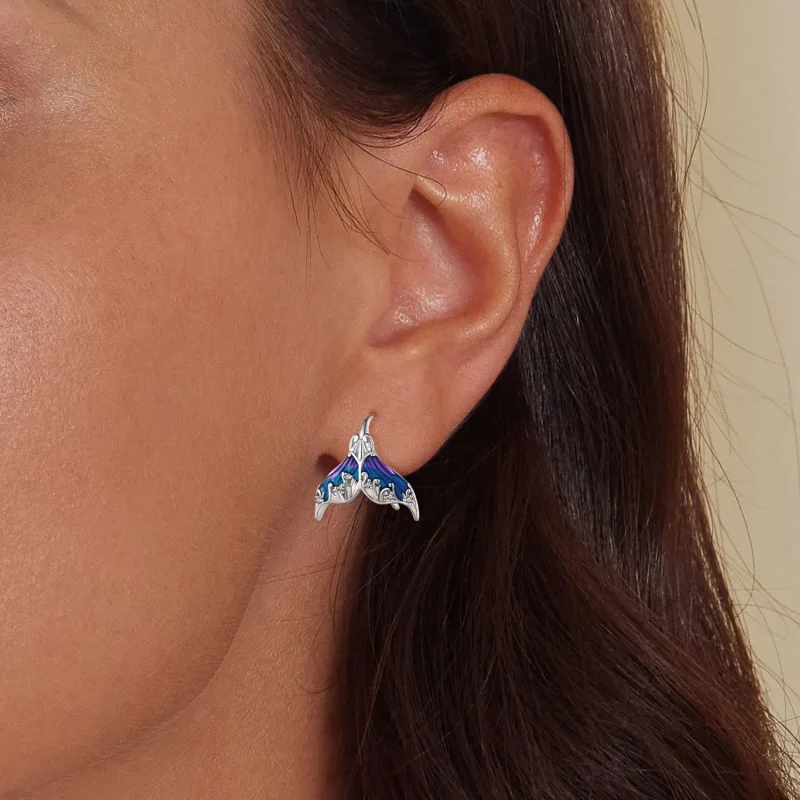 (bilde for) Pandora Style Dreamman Mermaid Tail Stud øredobber - BSE921 - Vis 5