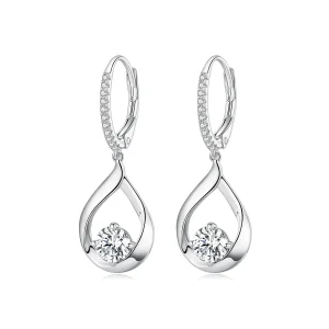 (bilde for) Pandora Style Drop Moissanite øredobber (to sertifikater) - MSE032