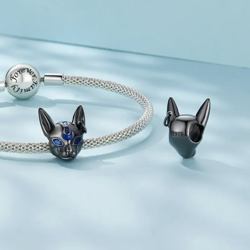 (bilde for) Pandora Style Egyptian Cat God Charm - SCC2592 - Vis 4
