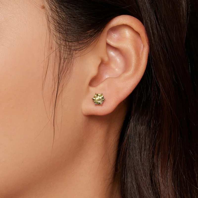 (bilde for) Pandora Style Emeraldmoissanite øredobber - MSE025-LGN - Vis 2