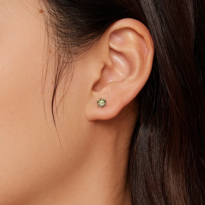 (bilde for) Pandora Style Emeraldmoissanite øredobber - MSE025-SGN - Vis 2