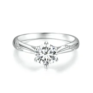 (bilde for) Pandora Style Enkel Moissanite Ring (ett sertifikat) - MSR003