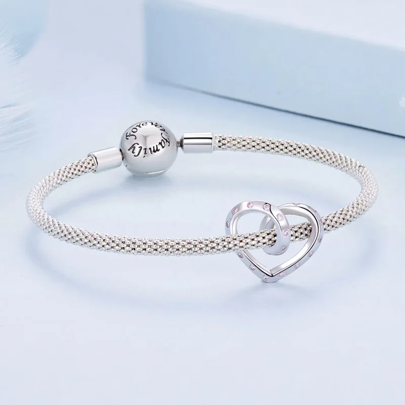 (bilde for) Pandora Style Entangled Heart Charm - BSC928 - Vis 5