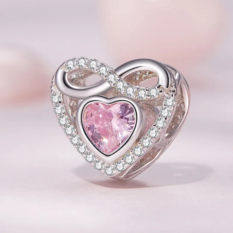 (bilde for) Pandora Style Eternal Heart Charm - BSC826 - Vis 2