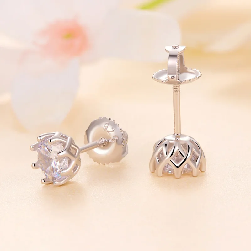 (bilde for) Pandora Style Exquisite Moissanite ørepynt (to sertifikater) - MSE016-S - Vis 3