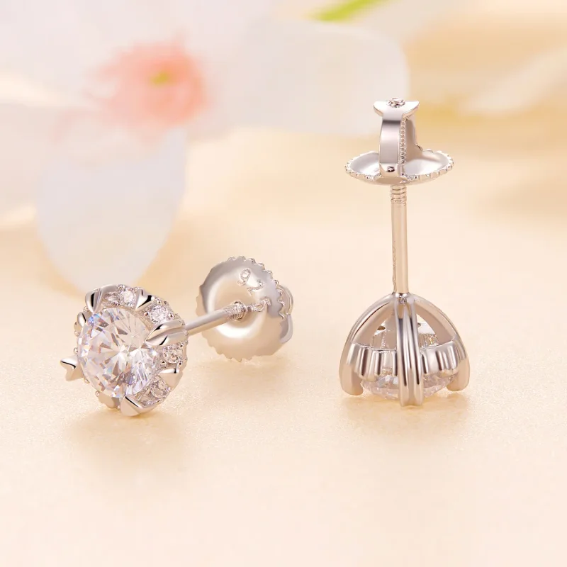 (bilde for) Pandora Style Exquisite Moissanite ørepynt (to sertifikater) - MSE017 - Vis 4