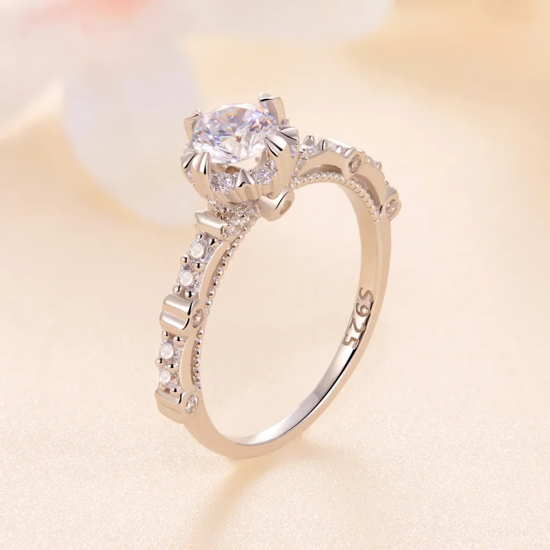 (bilde for) Pandora Style Exquisite Moissanite Ring - MSR023 - Vis 2
