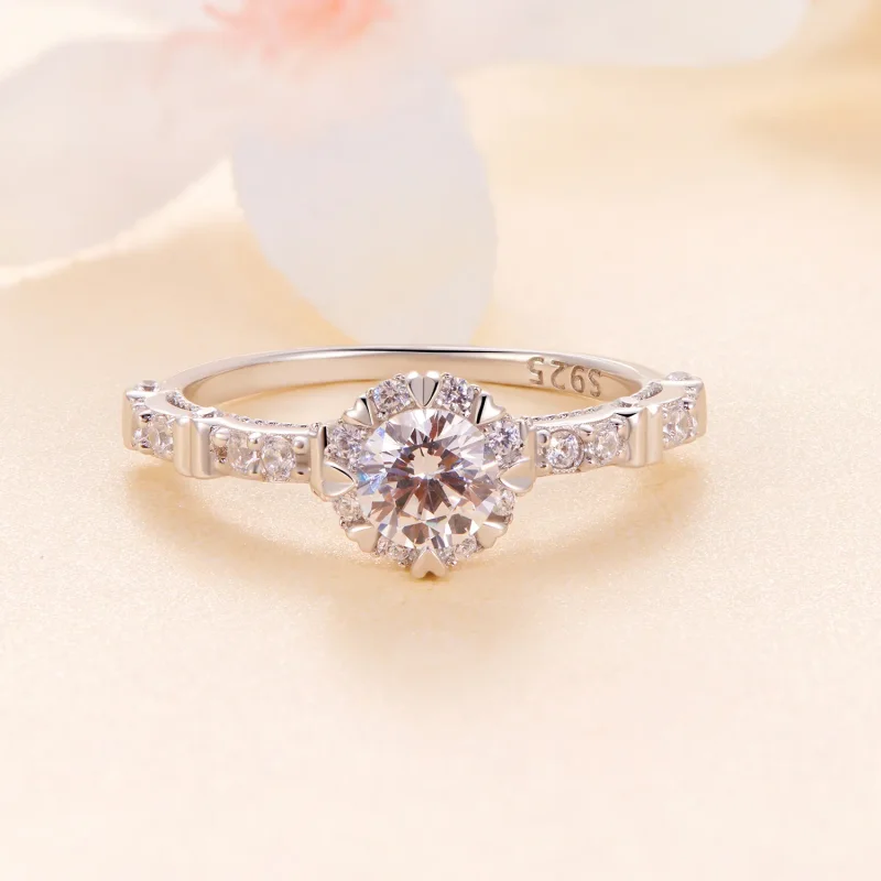 (bilde for) Pandora Style Exquisite Moissanite Ring - MSR023 - Vis 3