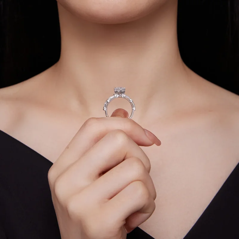 (bilde for) Pandora Style Exquisite Moissanite Ring - MSR023 - Vis 6