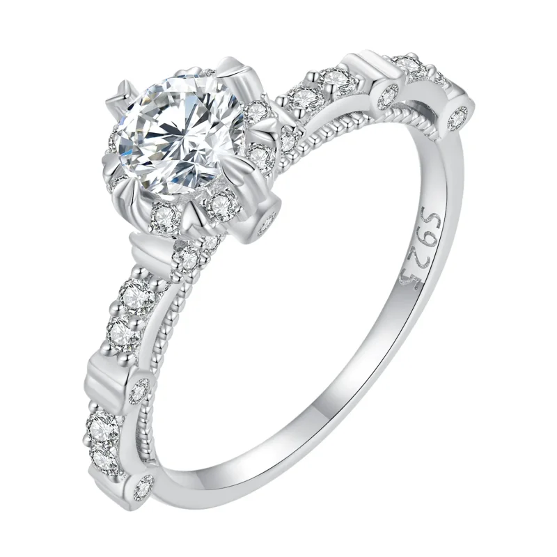 (bilde for) Pandora Style Exquisite Moissanite Ring - MSR023 - Vis 8